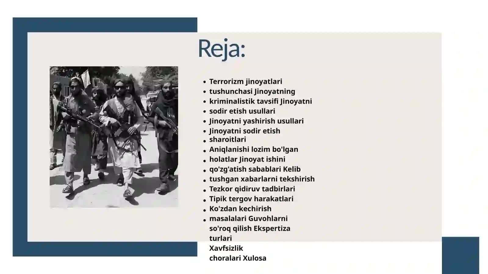 Terrozim jinoyatini tergov qilish 2