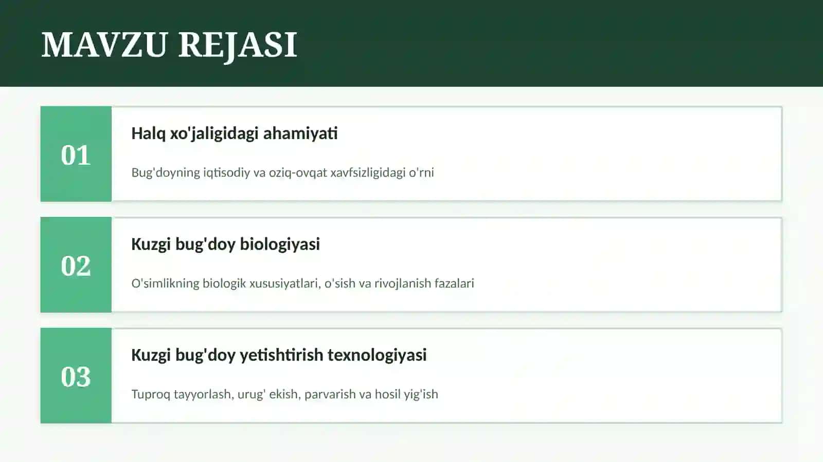 KUZGI BUG'DOY YETISHTIRISH TEXNOLOGIYASI 2