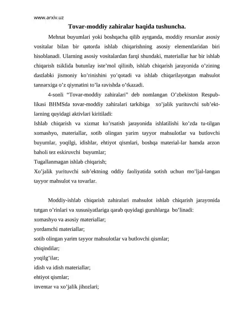 Тovar-moddiy zahiralari 2