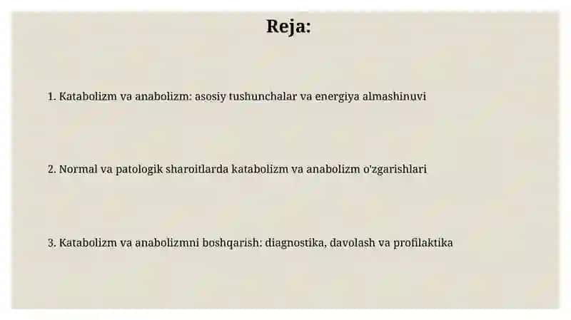 Katabolizm va anabolizm 2