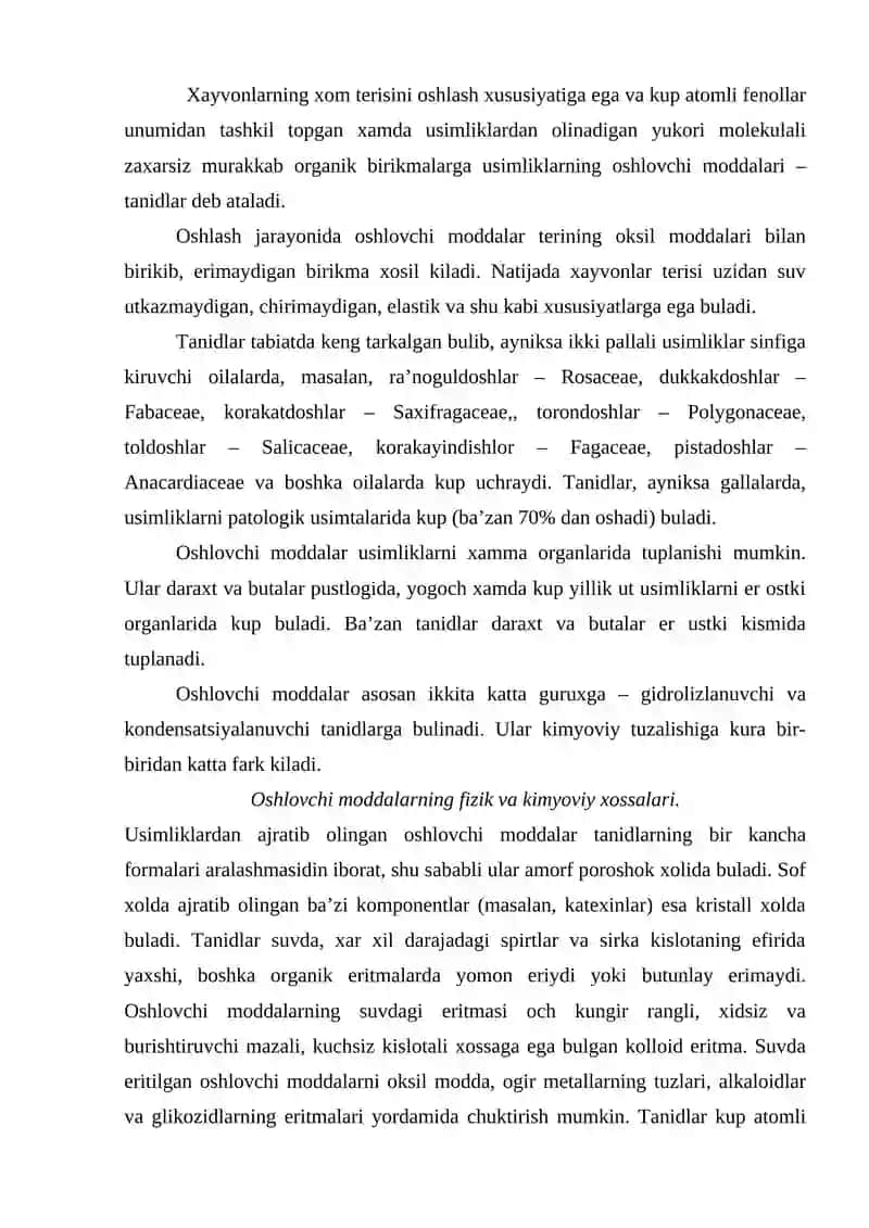 Oshlovchi moddalar kimesi va texnologiyasi 2