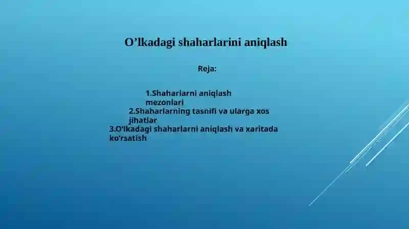 O'lkashunoslik fanidantayyorlagan taqdimoti 2