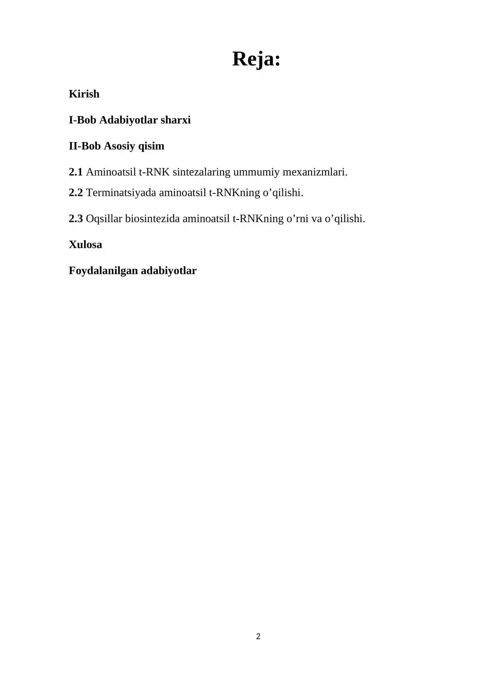 Aminoatsil t-RNK sintezalari 2