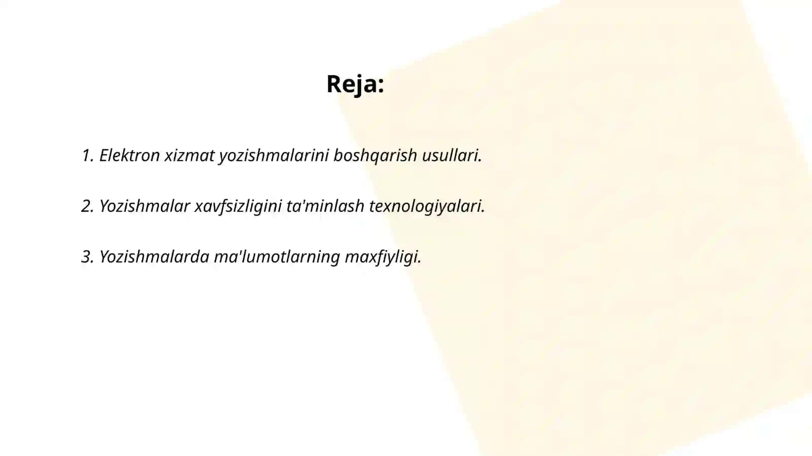 Elektron xizmat yozishmalari 2