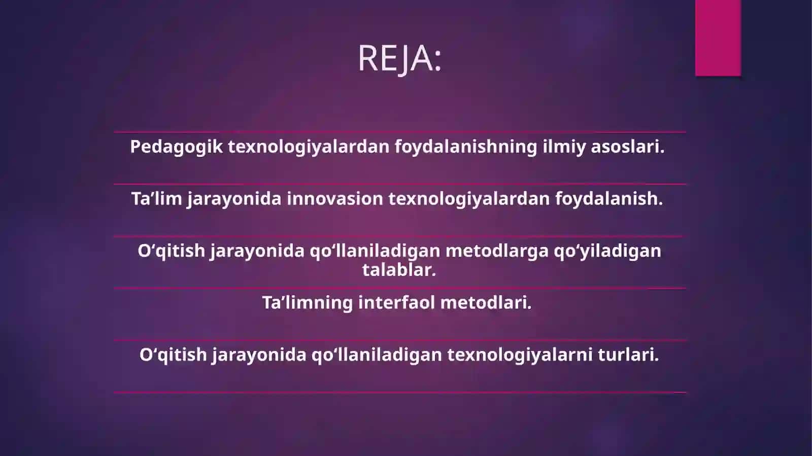 O'qitish metodlarida ta'lim metodlaridan foydalanish 2