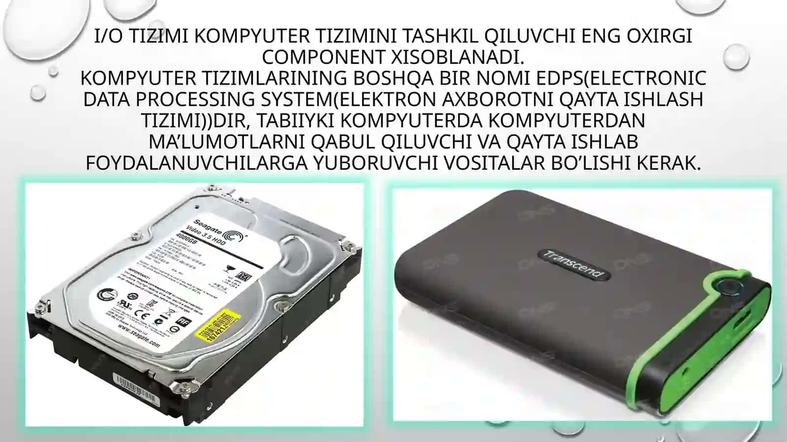 I/O tizimi (Input/Output System) 2
