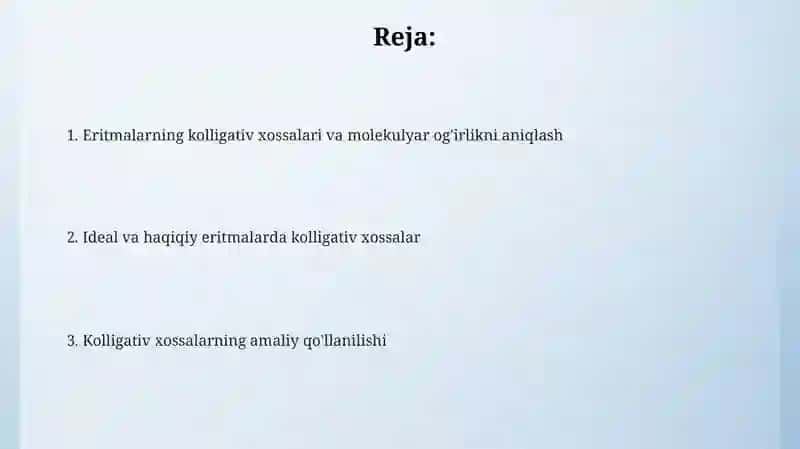 Eritmalarning kolligativ xossalari 2