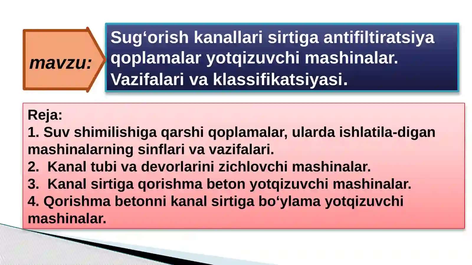 QURILISH VA MELIORATSIYA MASHINALARI 2