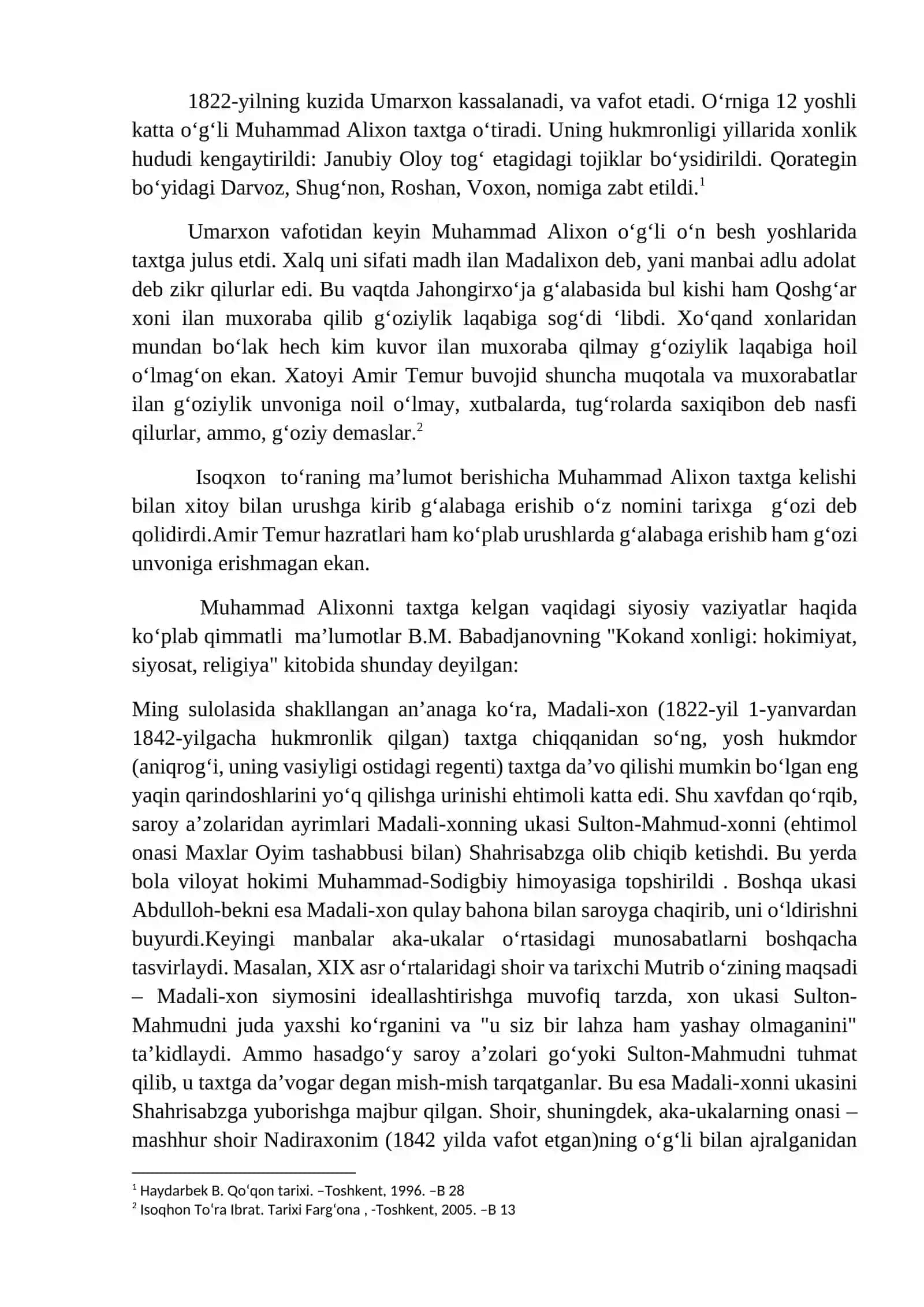 Muhammad Alixon hayoti va hukmronlik davriga kirish 2