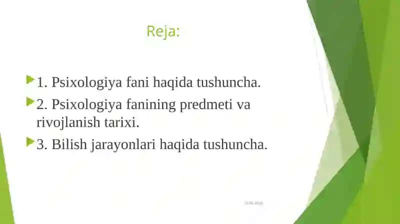Psixologiyafanining predmeti va rivojlanish tarixi 2
