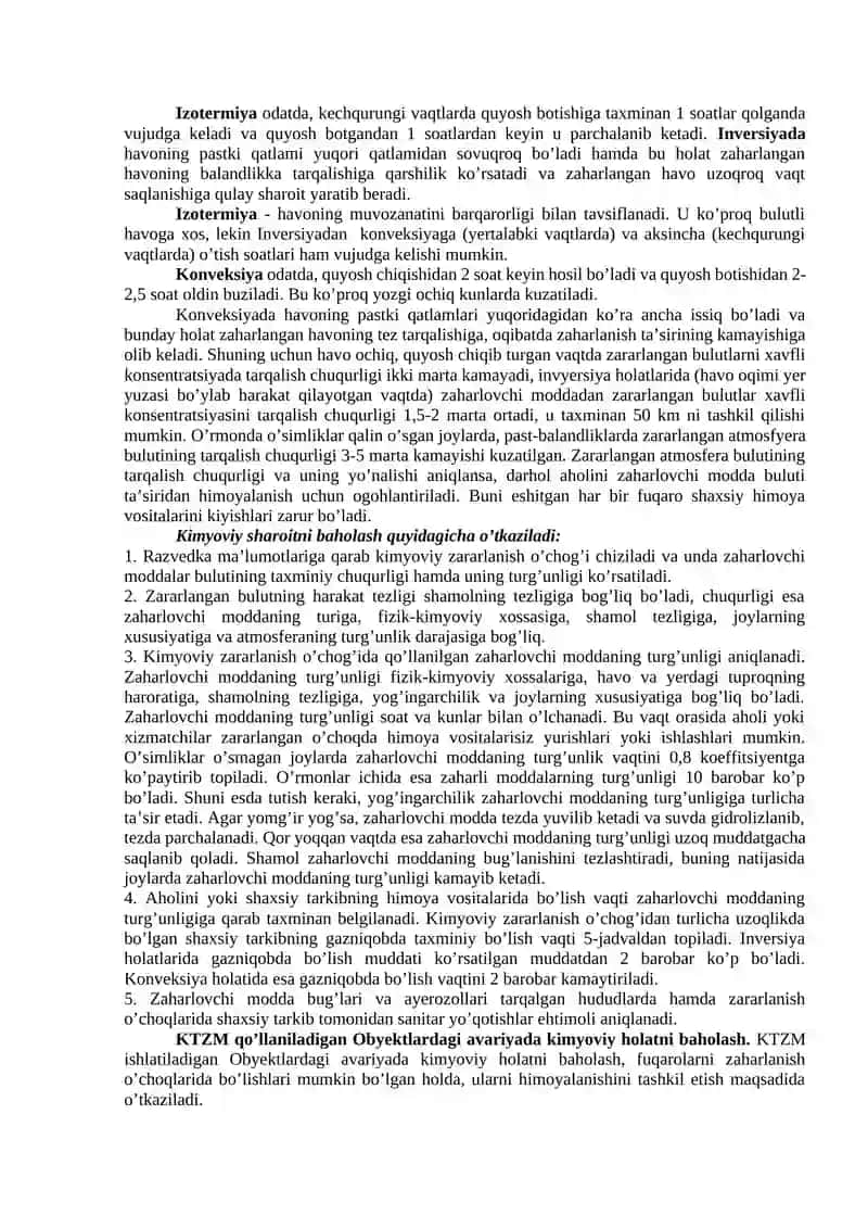 Kimyoviy zararlanish holatini baholash 2
