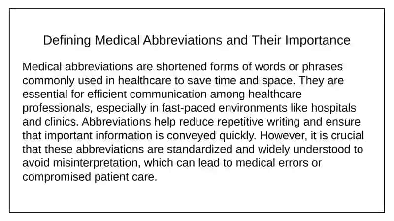 Medical Abbreviations Presentation 2