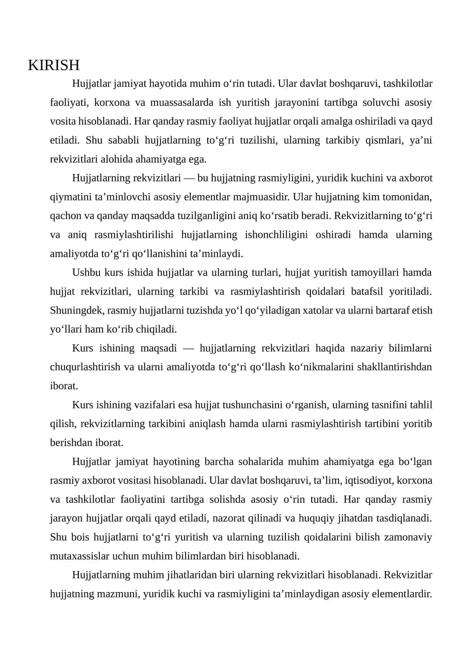 HUJJATLARNING REKVIZITLARI 2
