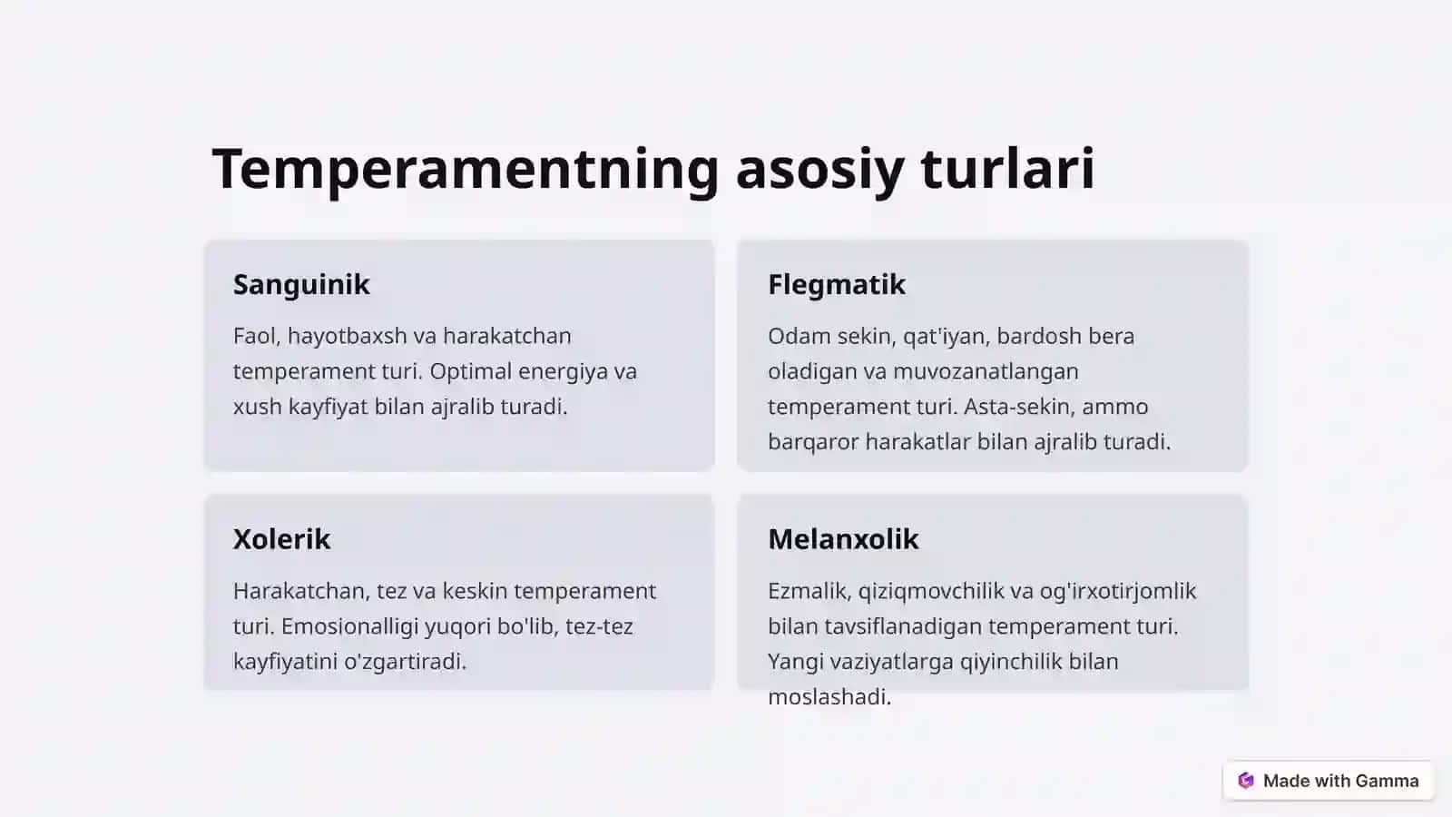 Temperament haqida umumiy tushuncha 2