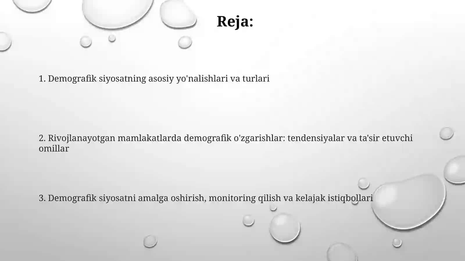 Rivojlanayotgan mamlakatlarda demografik siyosat 2