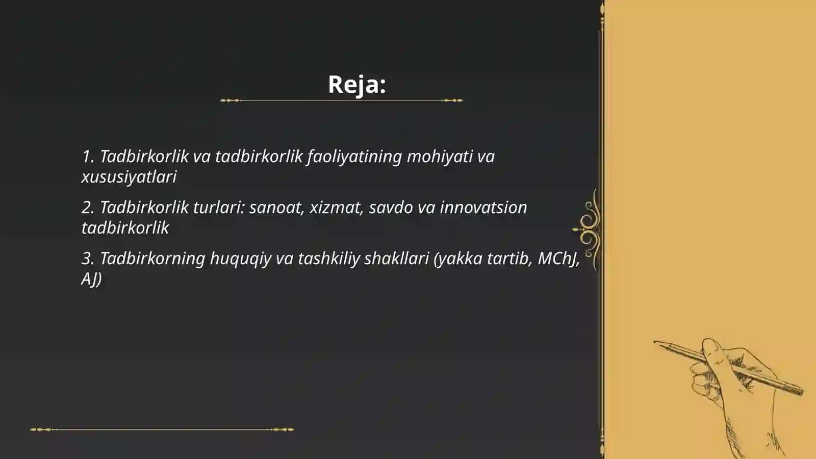 Tadbirkorlik faoliyati va tadbirkorlik kapitali 2