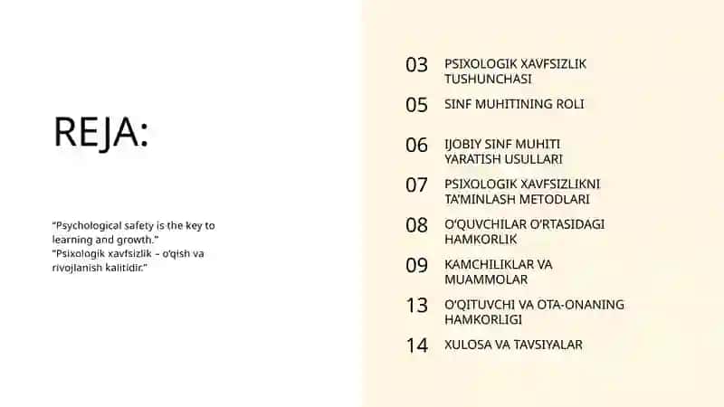 PSIXOLOGIK XAVFSIZLIK VA SINF MUHITI 2