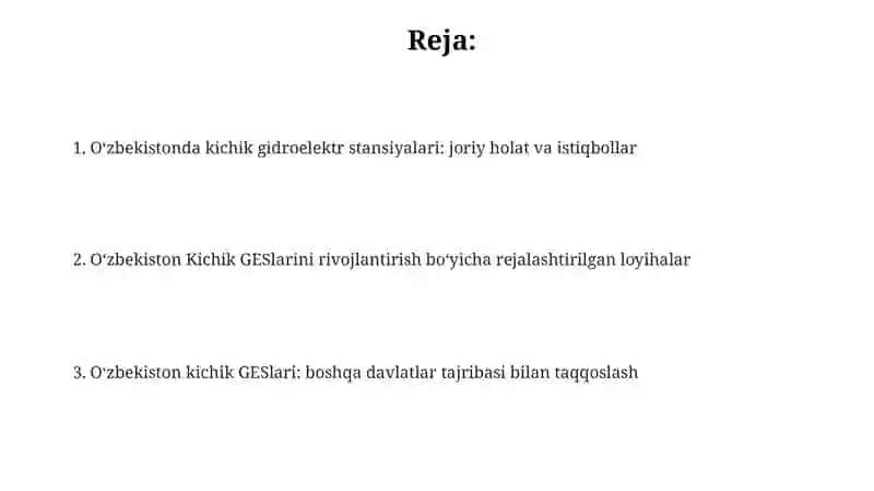 Oʻzbekistonda kichik GES lar 2