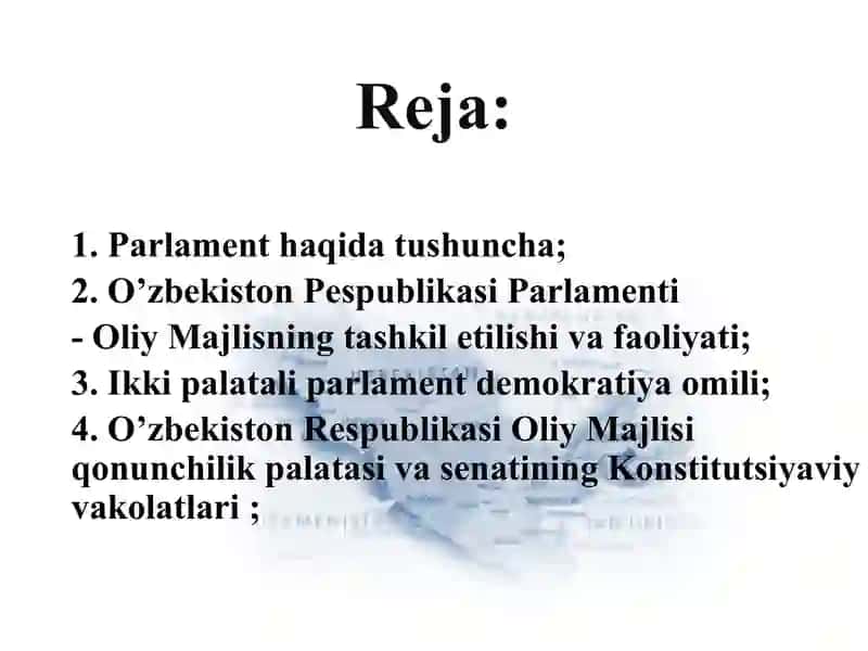 O’zbekistonda parlament tizimi 2