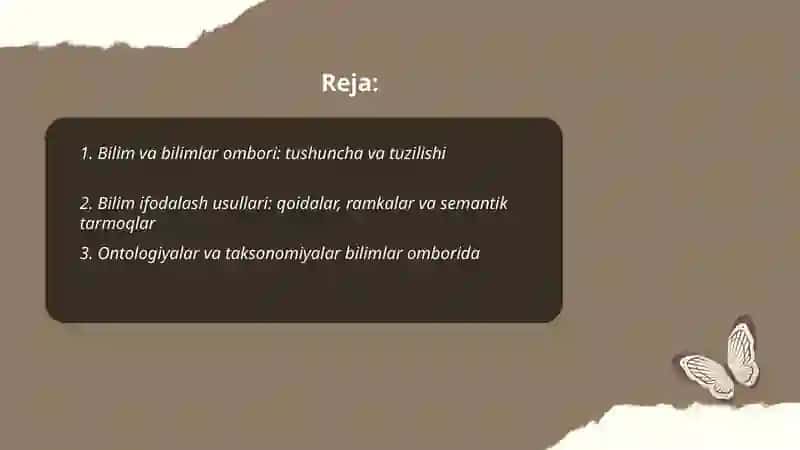 Bilim bilimlar ombori va ekspert tizimlari 2