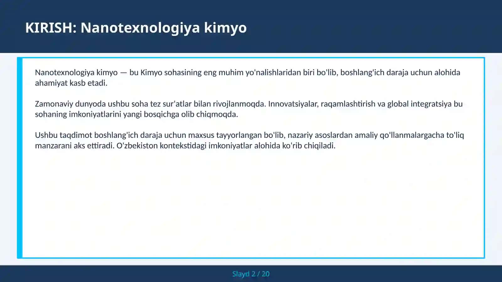 Nanotexnologiya kimyo 2