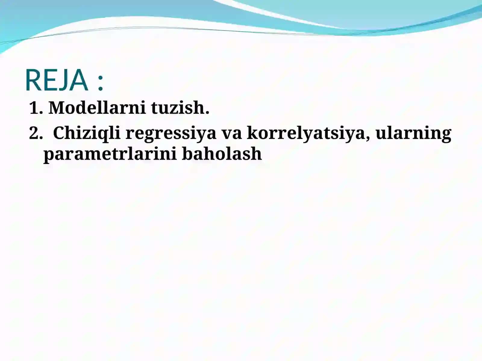 Juft korrelyatsion-regression tahlil 2