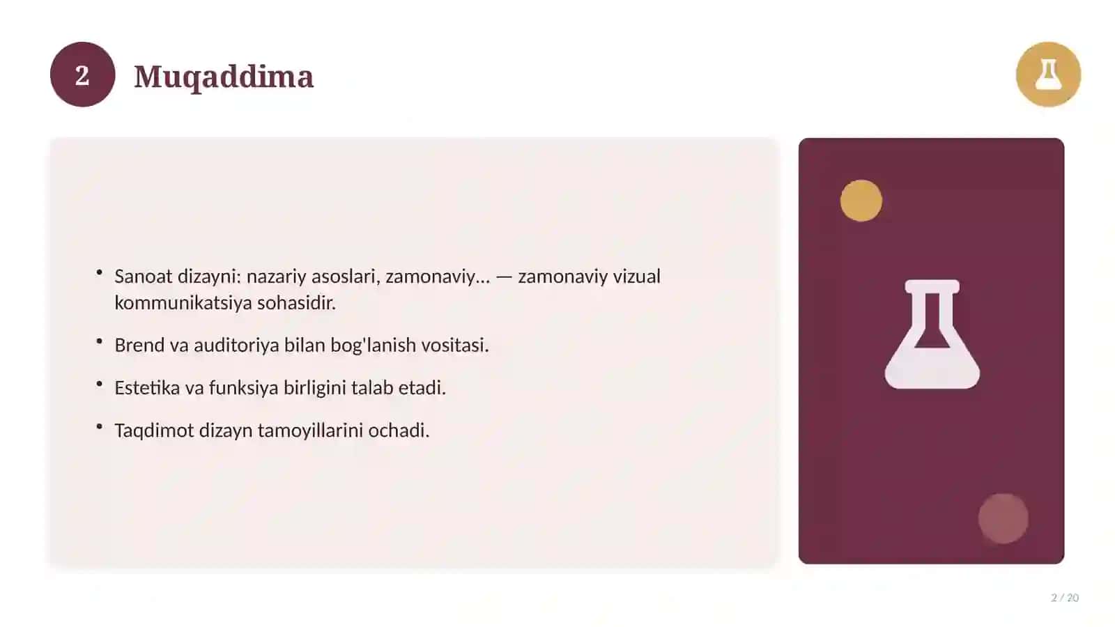 Sanoat dizayni: nazariy asoslari, zamonaviy yondashuvda (Magistrlik dissertatsiyasi mavzusi) 2