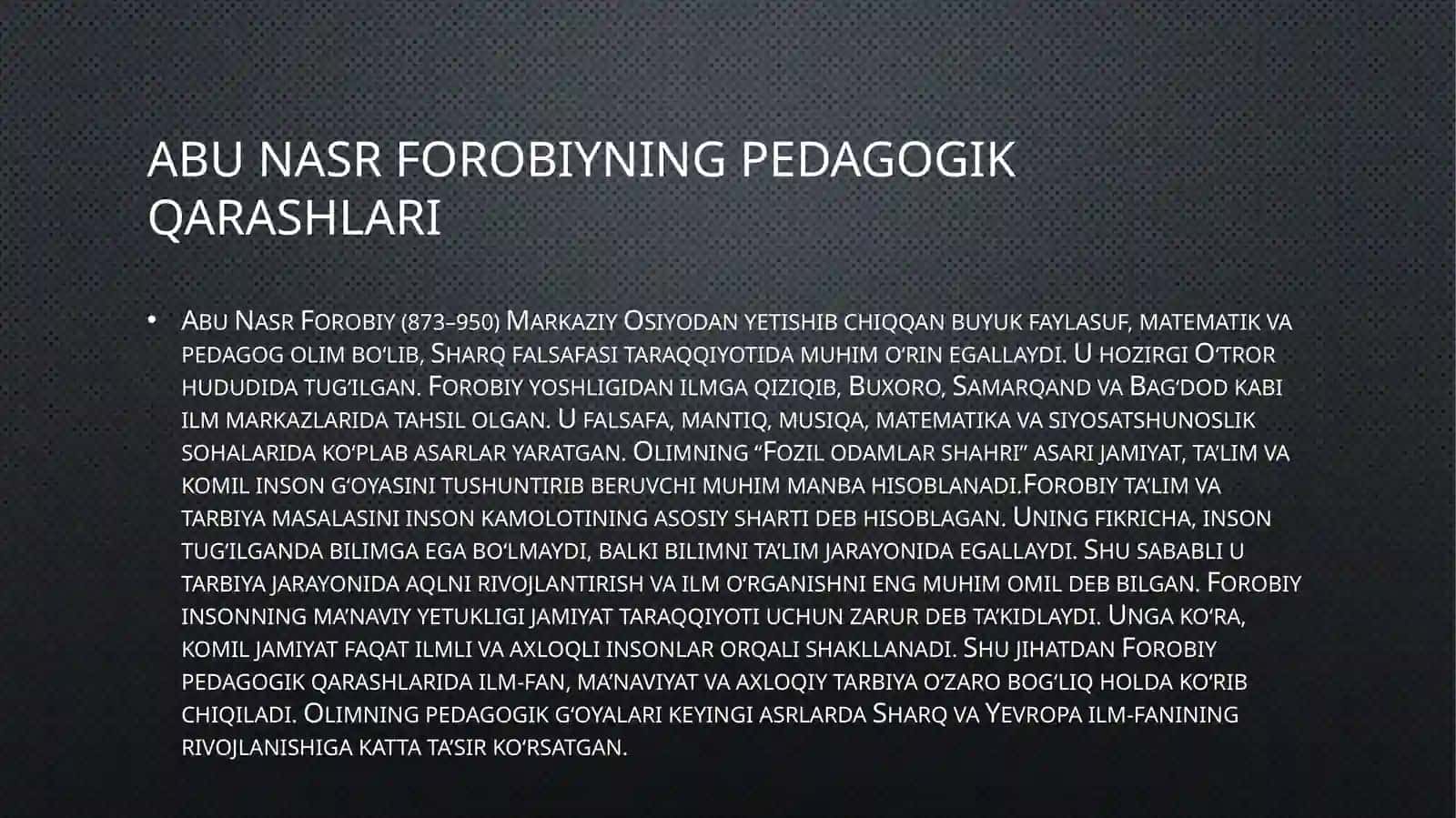 Abu Nasr Forobiyning pedagogik qarashlari 2