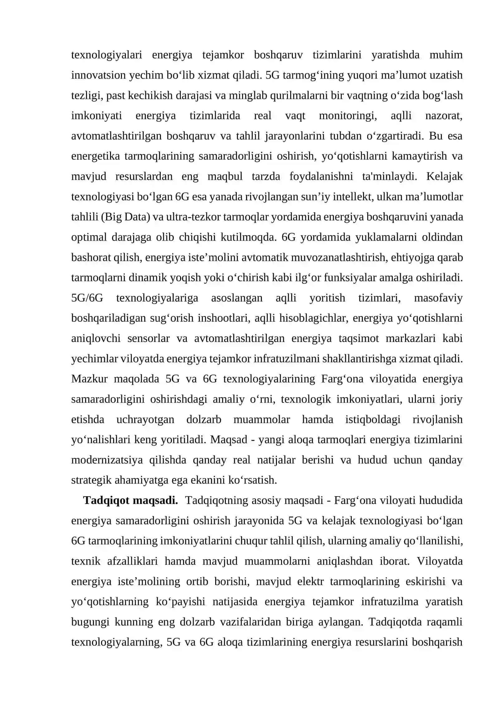 5G VA 6G TEXNOLOGIYALARINING  VILOYATLARDA ENERGIYA SAMARADORLIGINI OSHIRISHDAGI ROLI VA DOLZARB MUAMMOLARI 2