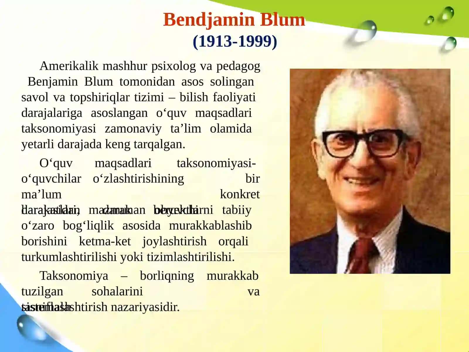 Bloomning maqsadlari va darsda maqsad-mazmun-baholashning moslashuvi 2