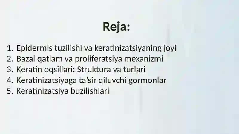 Keratinizatsiya jarayonlari haqida zamonaviy tasavvurlar 2