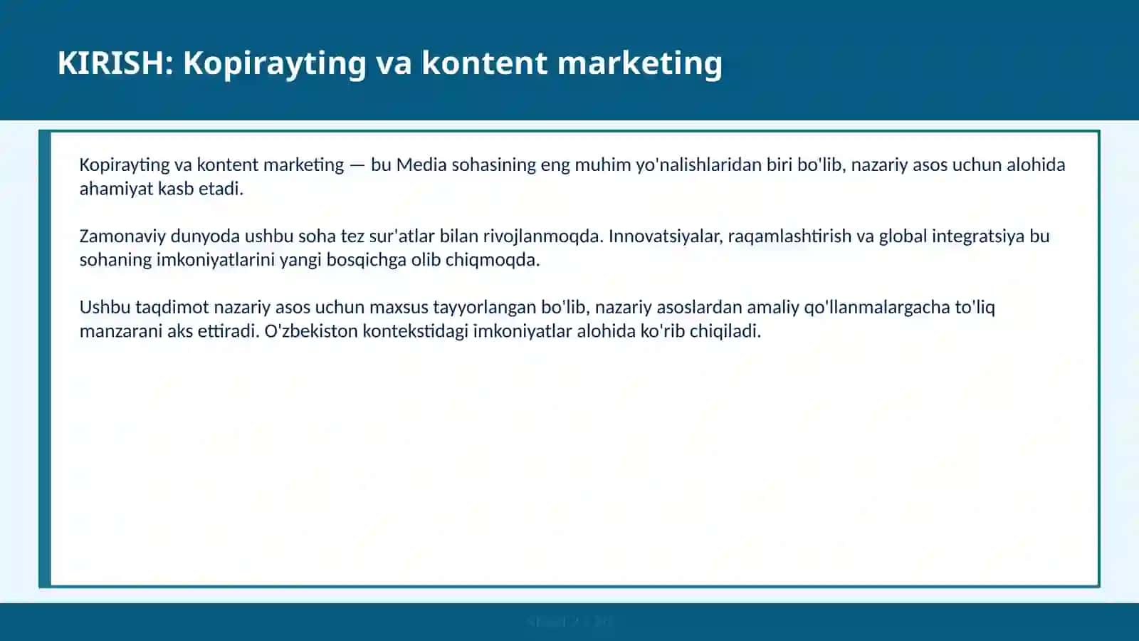 Kopirayting va kontent marketing 2