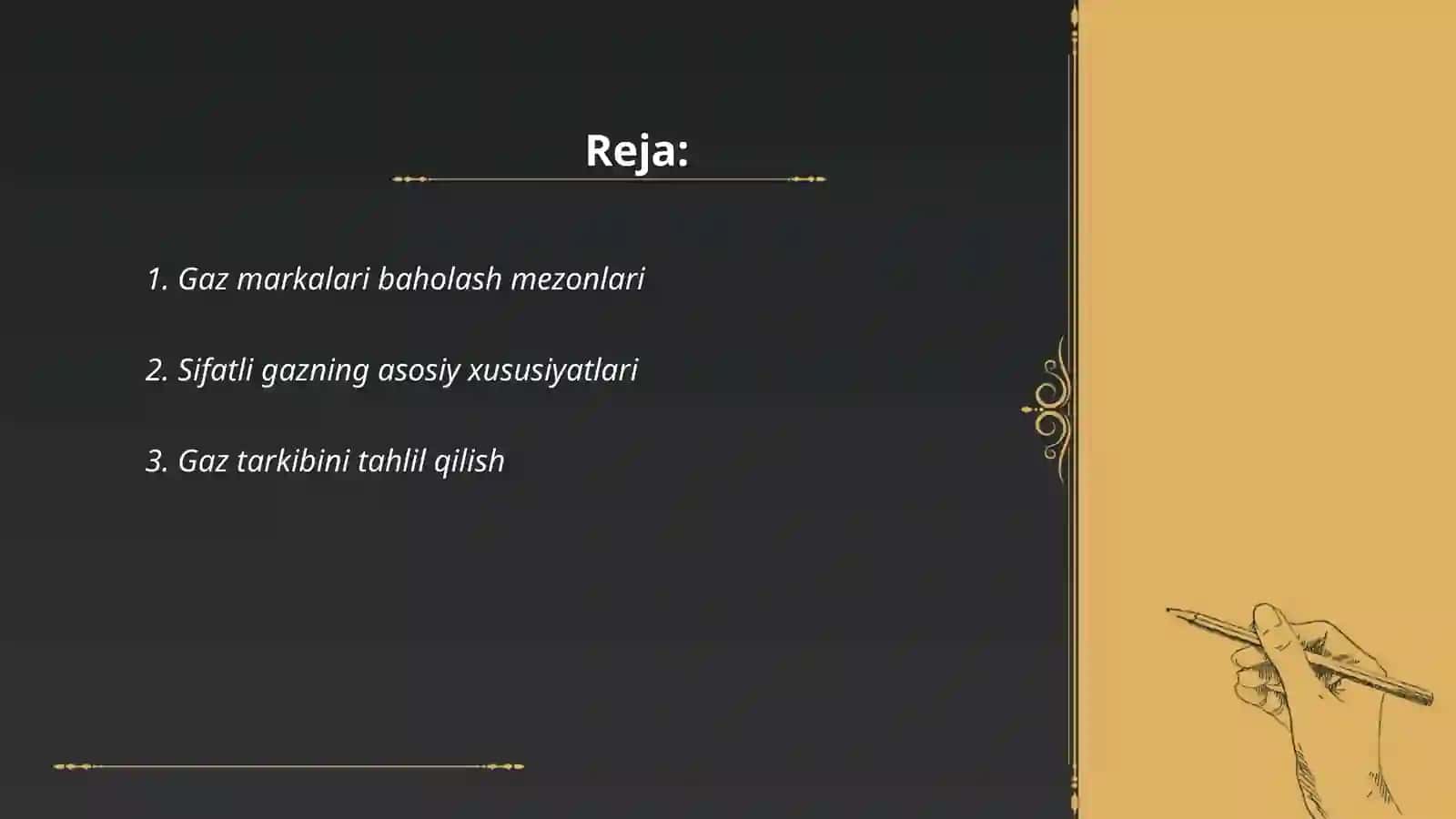 Gaz markalari baholash mezonlari 2