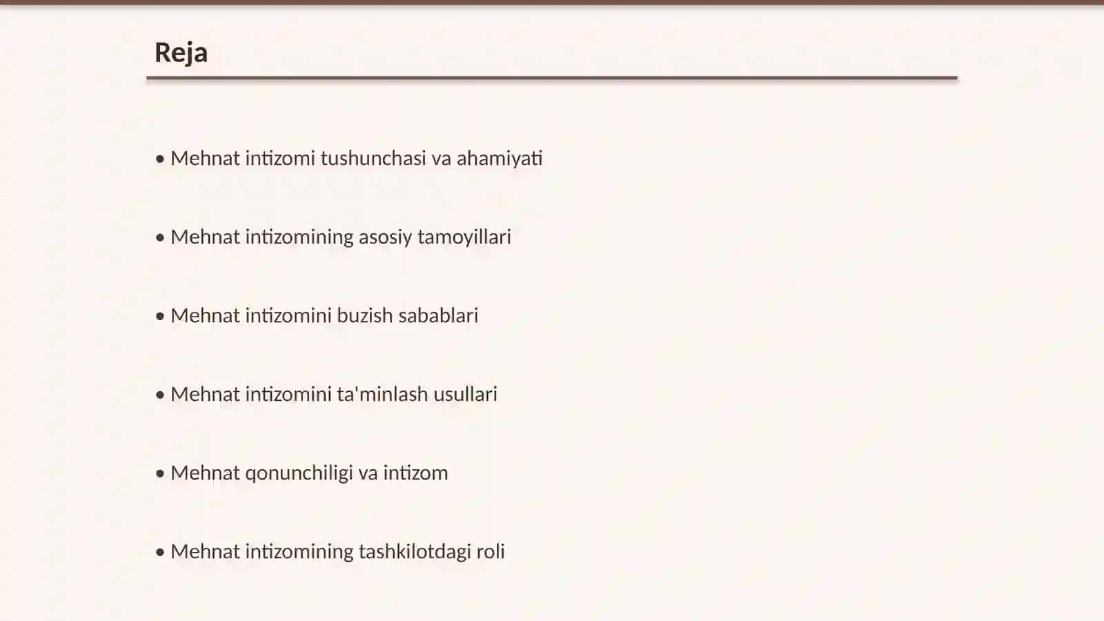 Mehnat intizomi 2