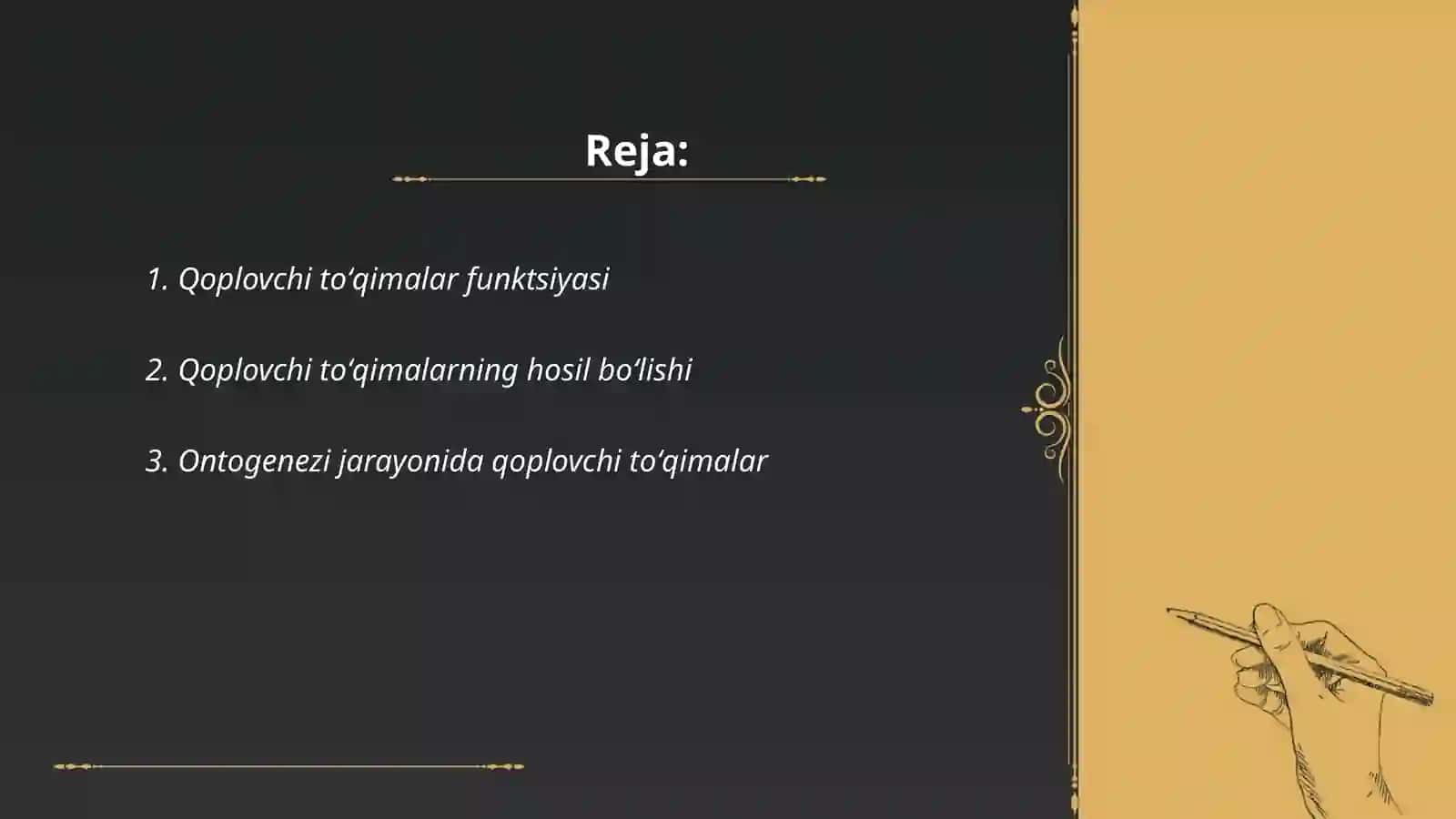 Qoplovchi toʻqima onto-filogenezi 2