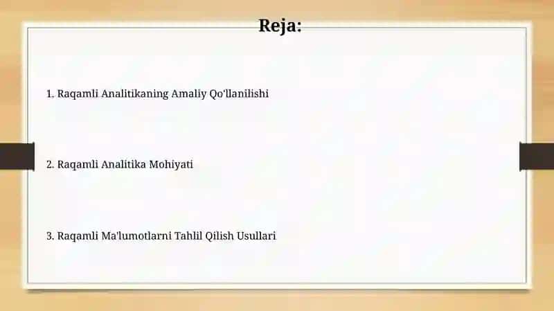 Raqamli Analitika boyicha tushuncha 2
