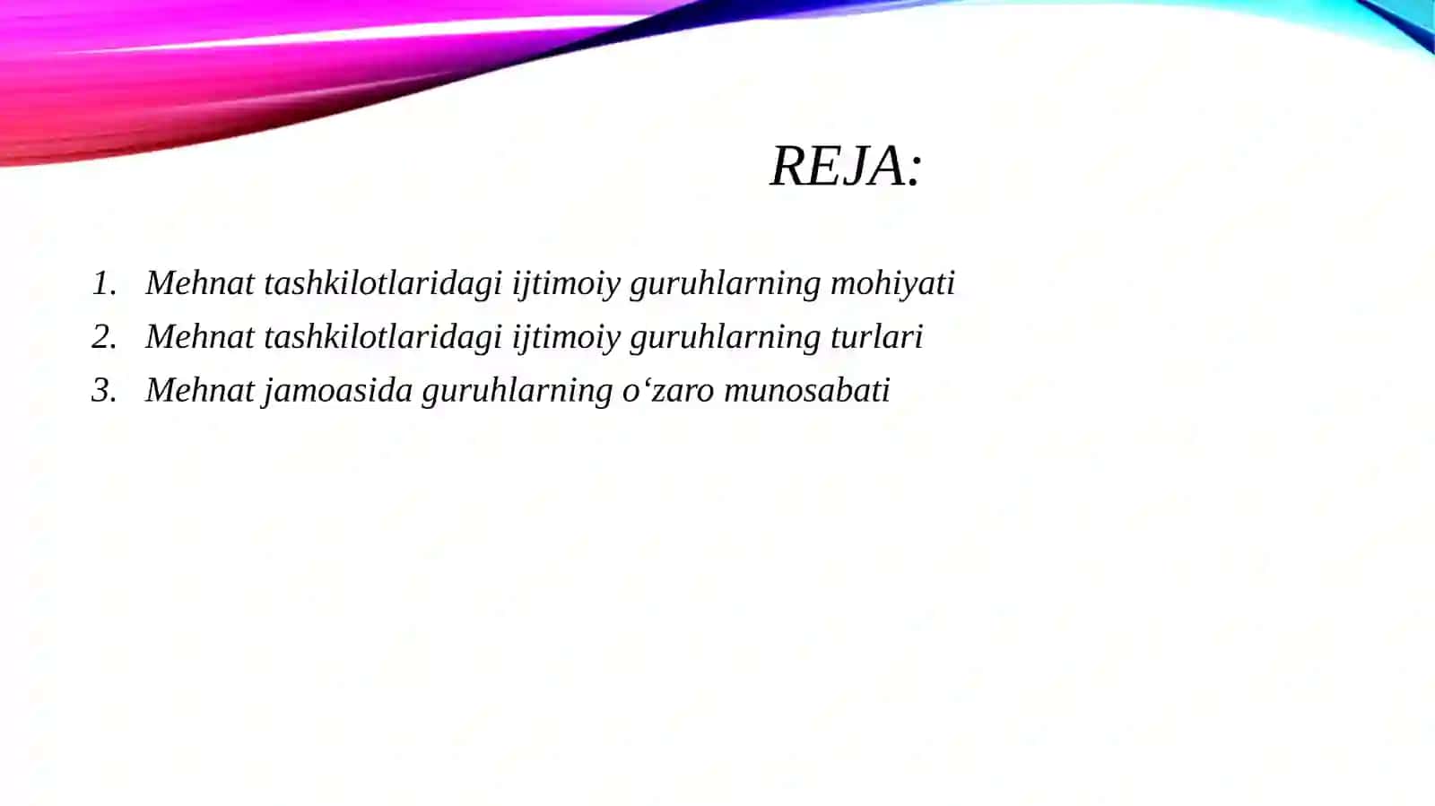 Mehnat tashkilotlaridagi ijtimoiy guruhlar 2