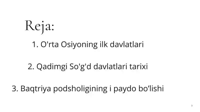 O'rta Osiyo Davlatlarining Shakllanishi Tarixi 2