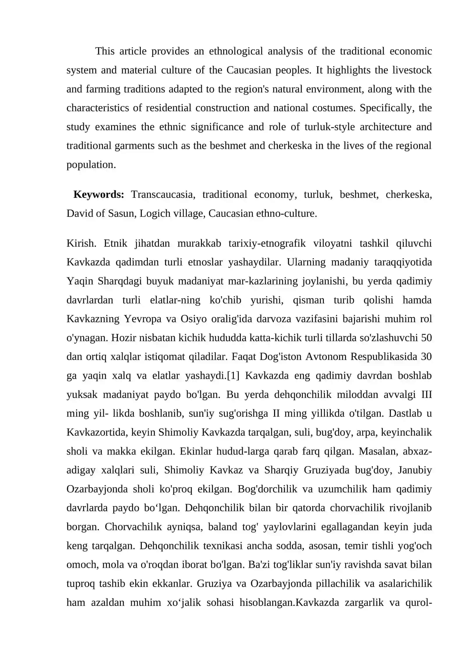 KAVKAZ XALQLARI XO’JALIGI VA MADANIYATI 2