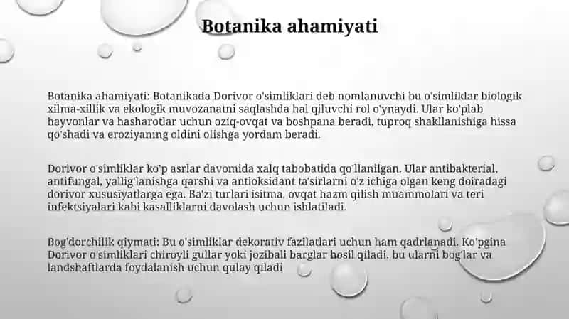 Dorivor OʻSimliklar 2