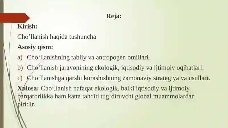 Cho‘llanish jarayoni va uning oqibatlari 2