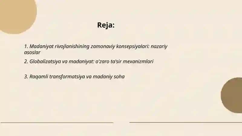 Madaniyat rivojlanishini zamonaviy konsepsiyasi 2