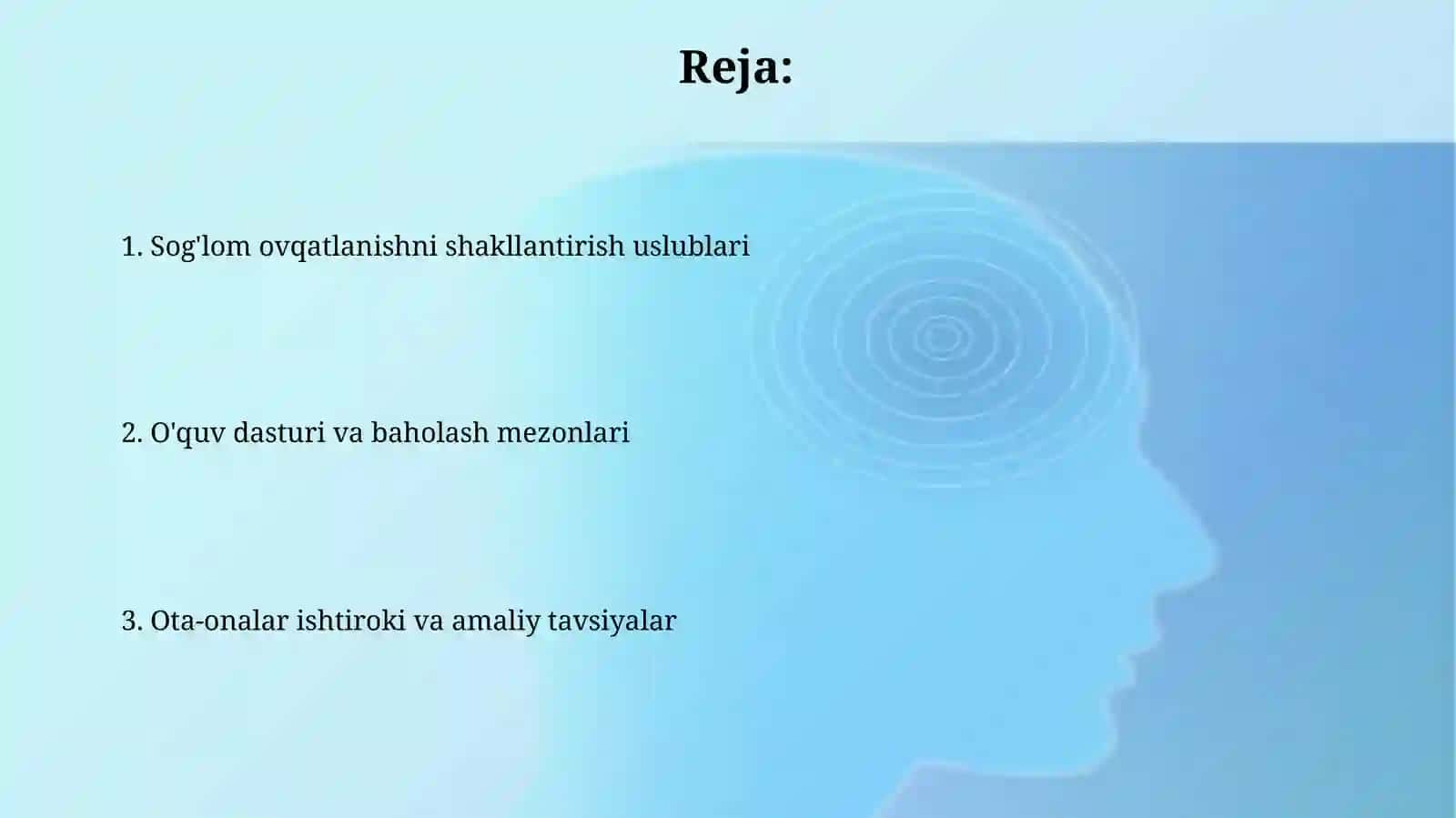 Sog‘lom ovqatlanish qoidalarini o‘quvchilarga singdirishmetodikasi 2