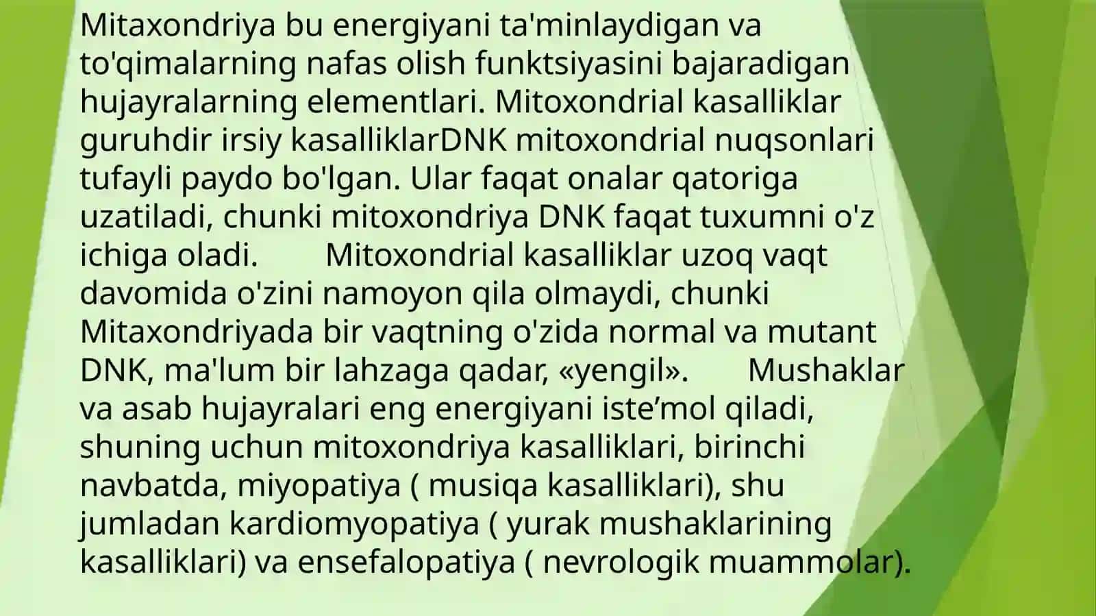 Mitaxondrial kasalliklar 2