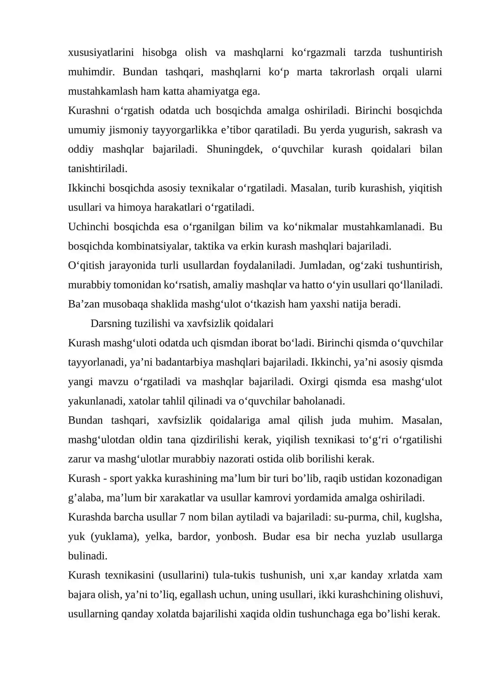 Kurash turlari va uni oʻqitish metodikasi 2