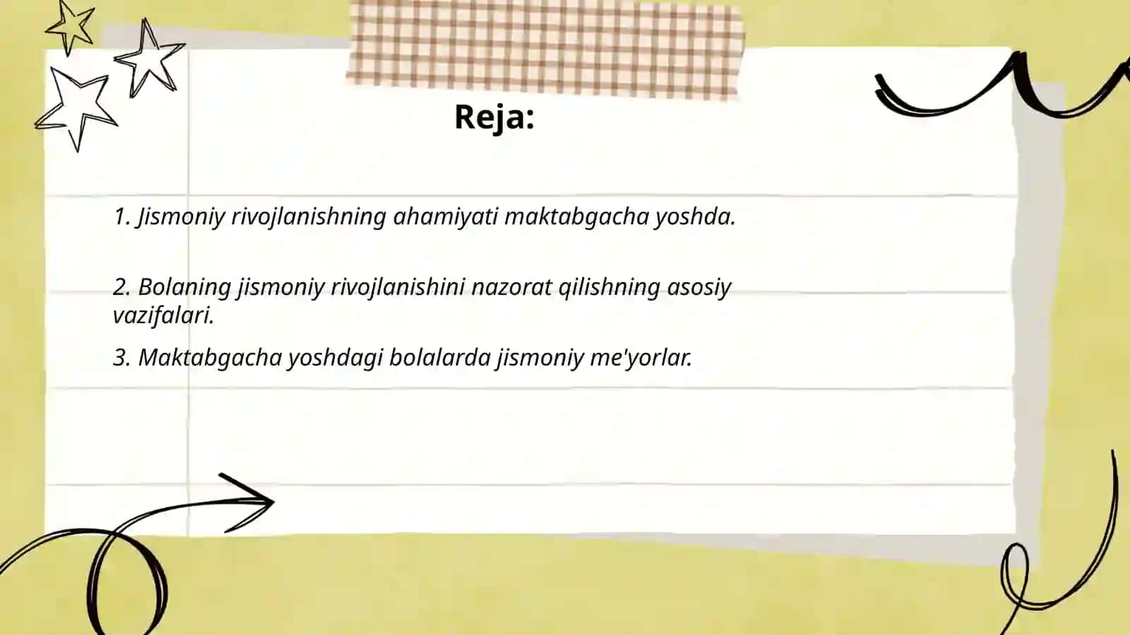 Maktabgacha yoshdagi bolalar jismoniy rivojlanishi ustida tibbiy pedagogik nazoratni olib borish 2