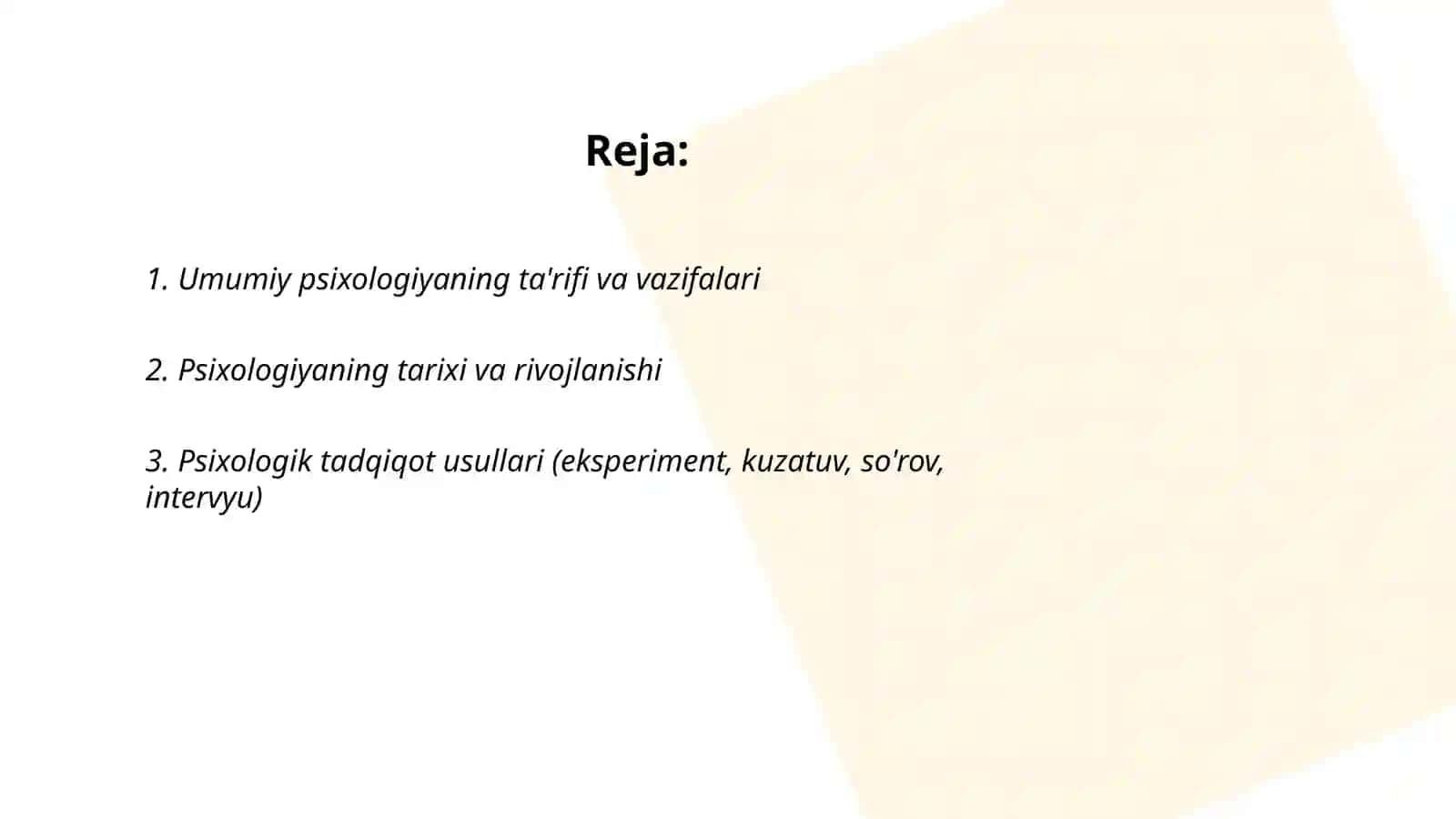 Umumiy psixalogiya faniga kirish 2