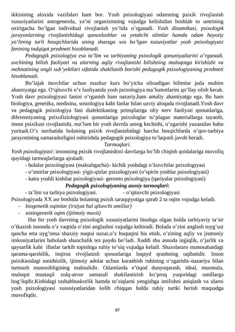 Yosh davrlari va pedagogik psixologiya 2