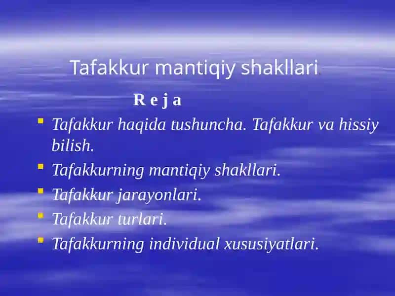 Tafakkur mantiqiy shakllari 2