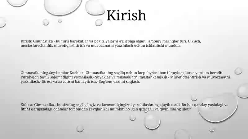 Gimnastikaning SogʻLomlashtiruvchi Kuchlari 2
